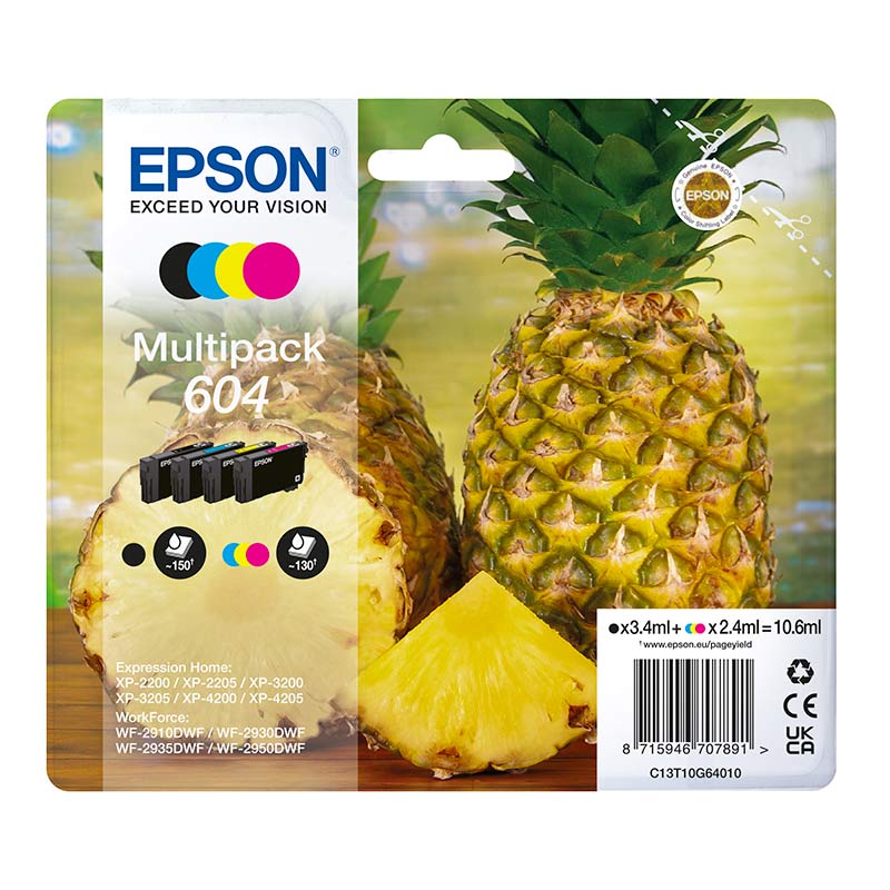 Acheter Multipack Epson 604 Ananas 4 Couleurs Bon état - 43,98 € Multipack Epson 604 Ananas 4 Couleurs Bon état - reconditionné disponible sur Electro Depot
